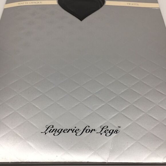 Vintage Victoria’s Secret Matte Opaque Pantyhose Tights Jet Black Sz Small - Picture 4 of 12